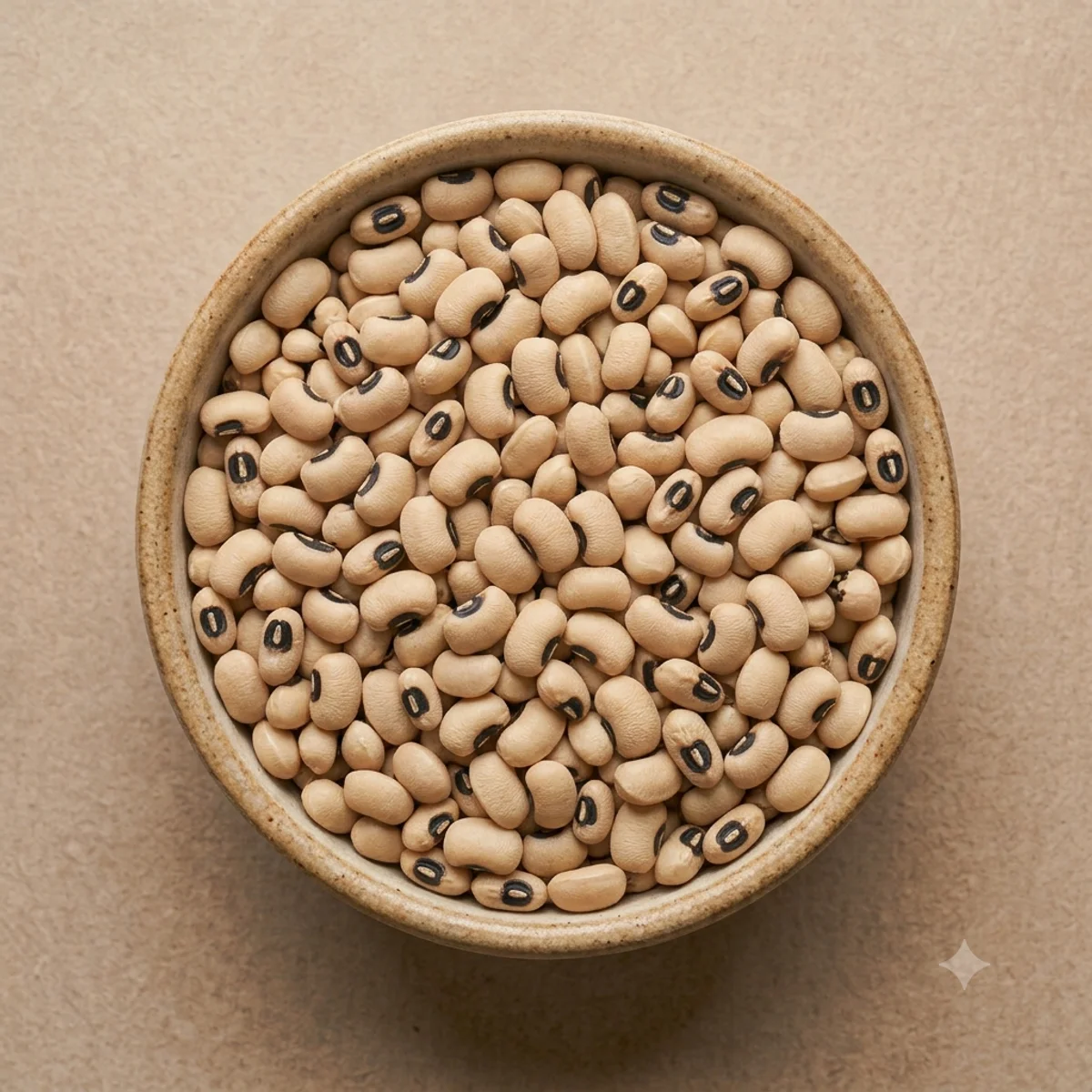 Cowpea in a stoneware bowl