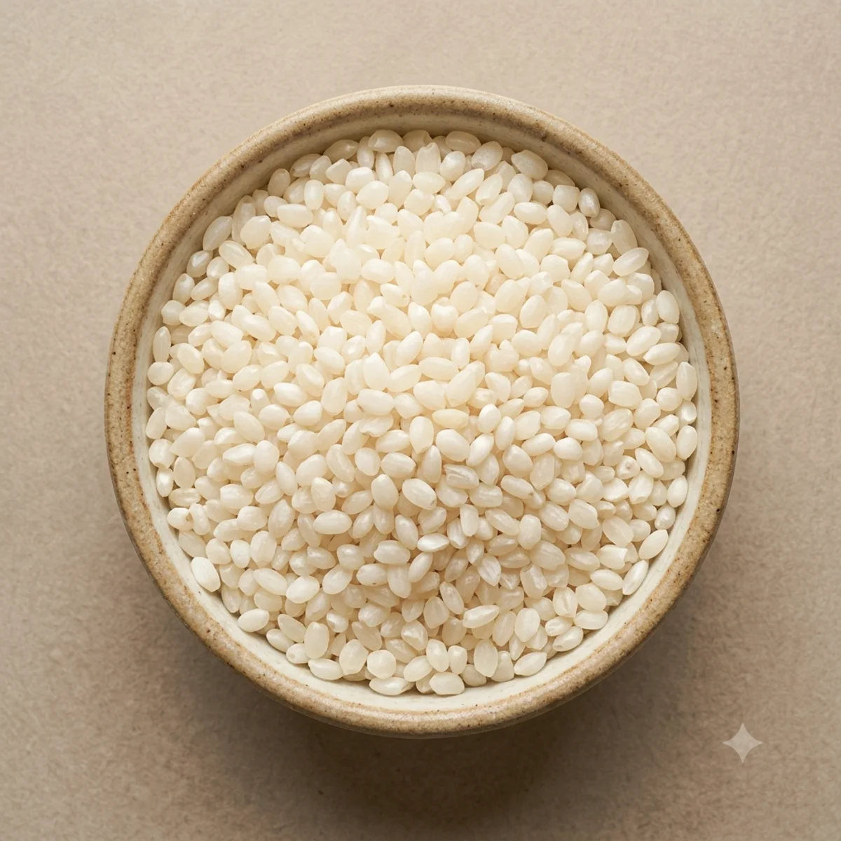 Ponni rice grains in a bowl